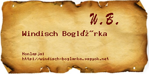 Windisch Boglárka névjegykártya